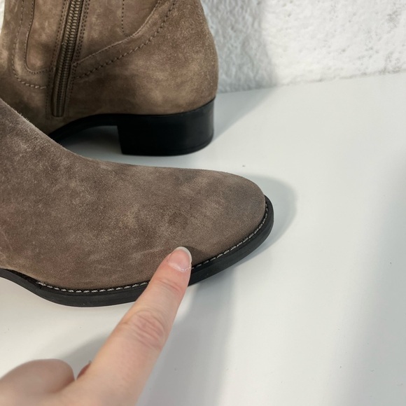 PAUL Green Suede Booties Low Heel Womens Size US 6 (UK 3.5) Designer Boots - Picture 11 of 13